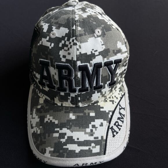 US Army Strapback Hat Digi Camo Adjustable Brown Military Star Logo Cotton - Picture 1 of 12
